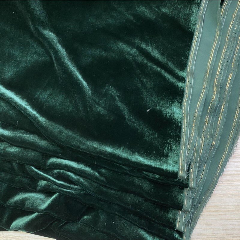 Tela encriptada esmeralda de terciopelo Real, 138 de ancho, 38-40 M
