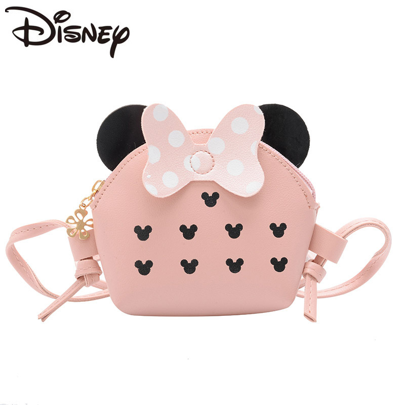 Disney-mickey e minnie bolsa de ombro para menina, bolsa de moedas do estudante, marca de luxo de alta qualidade, bolsa infantil, fofa, nova
