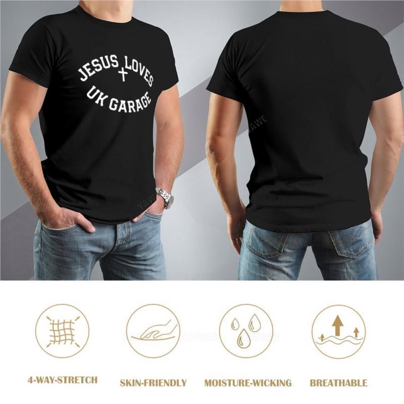 Jesus Loves UK Garage Slogan T-Shirt Short t-shirt vintage clothes aesthetic clothes workout shirts for men
