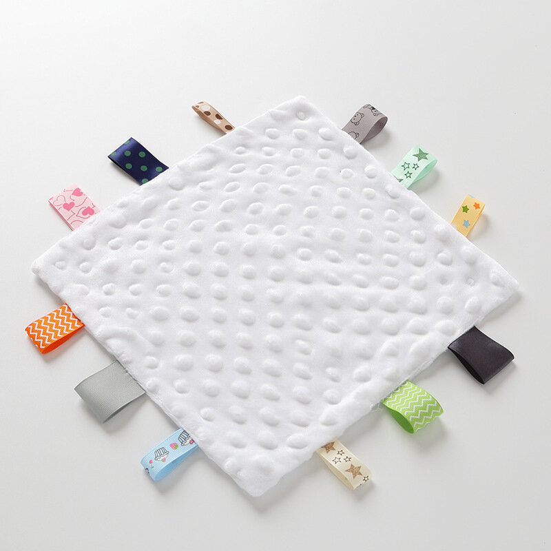 Baby Burp Appease Towel Teether Infants Embroidered Custom Logo Milk Spit Up Rags Comfort Sleeping Security Blanket Toys