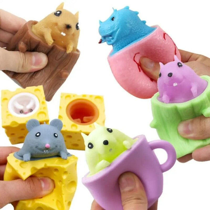 Tea Cup Squirrel Pop Up Mouse and Cheese Mouse and Cheese Cabbage Rabbit Multiple Types Cartoon Design Practical Jokes
