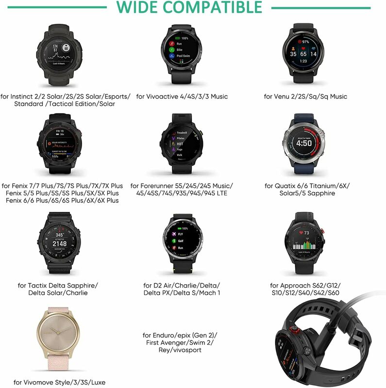 Carregador para Smartwatch Garmin, adaptador de carregamento, conversor, conector para Fenix 7X, 6, Instinct 2, Venu 2, Vivoactive 4, Forerunner
