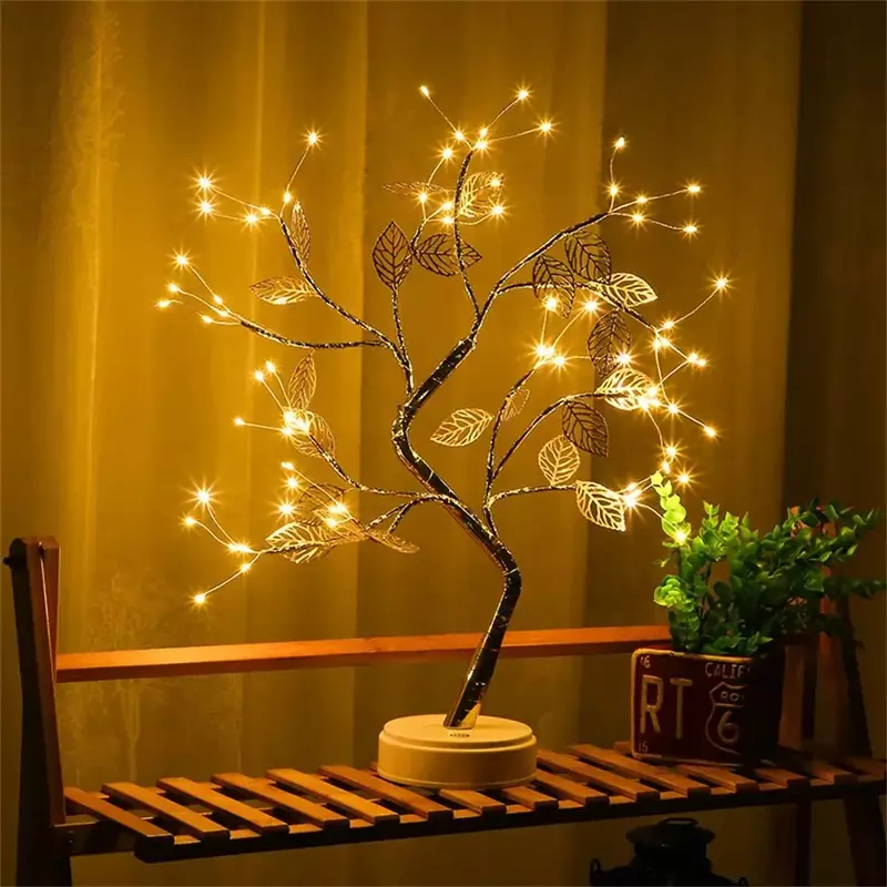 LED Night Light Christmas Tree Touch Fairy Tree Night Lamp Garland For Home Bedroom Wedding Party Christmas Decoration