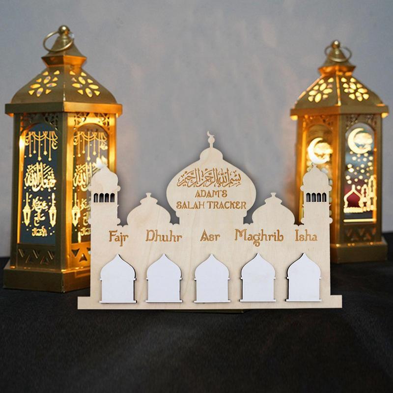 Eid Contagem Regressiva De Madeira Calendário, Ornamento Do Castelo, Decoração Da Parede, Advento