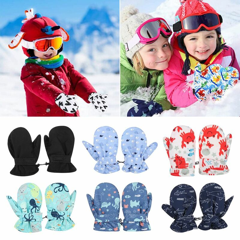 Inverno deve engrossar crianças quentes neve snowboard crianças luvas de esqui luvas de mangas compridas mitten à prova de vento à prova dwindproof água