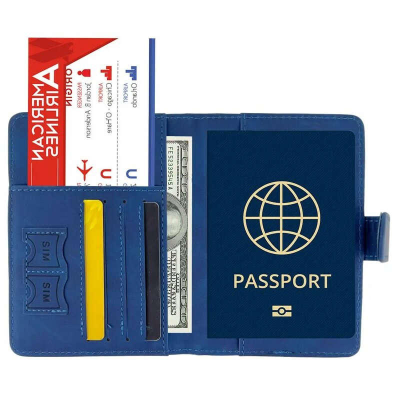 Passaporto personalizzato e porta carte Combo porta documenti da viaggio in pelle porta passaporto portafoglio organizzatore stile chiusura magnetica
