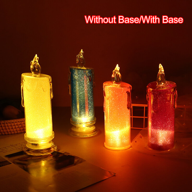 LED Candle Light Simulation Flameless Candle Lamp Night Light Atmosphere Light Dining Room Bedroom Home Festival Party Decor