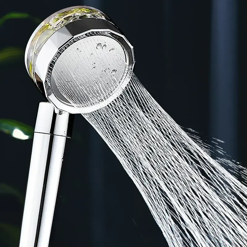 Cabezal de ducha de hélice, accesorio de ducha de baño de alta presión con ventilador de ahorro de agua