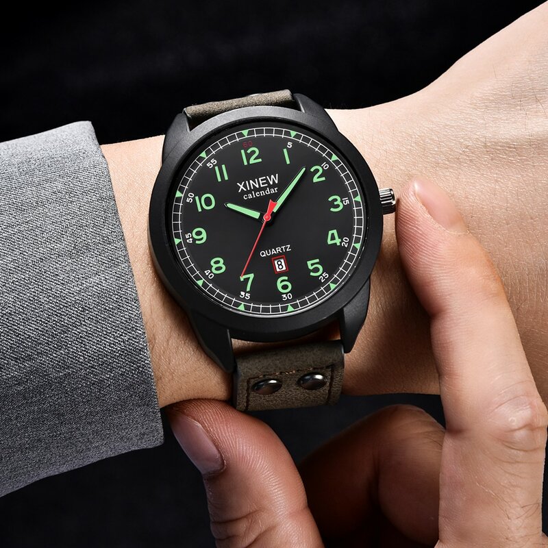 Męski skórzany randkowy analogowy kwarcowy zegarek na rękę zegarki biznesowe prezenty wykwintna moda zegarki na rękę dla mężczyzn Reloj Hombre