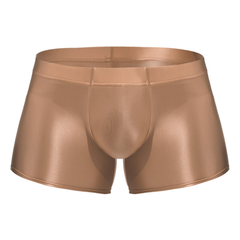 Low Rise Glossy Boxer Cuecas masculinas, Roupa interior, Boxers de cor sólida, Shorts, Inferior, Cuecas, Roupa de Banho, Masculino Calção