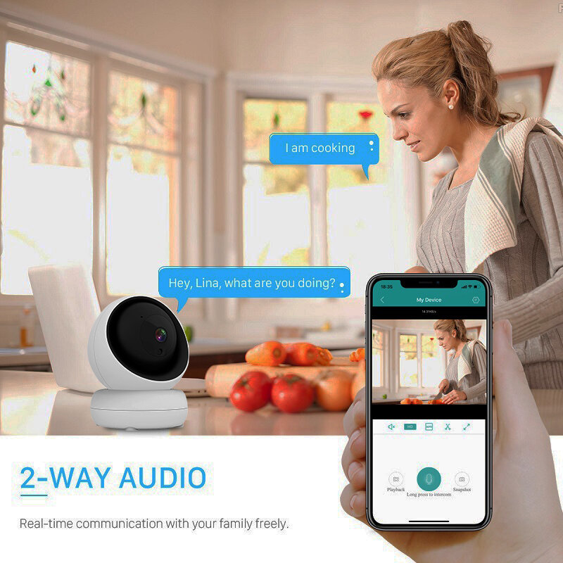 3MP ICSee Мини Wi-Fi камера Умный дом двухстороннее аудио автослежение беспроводная камера безопасности в помещении