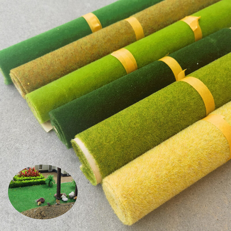 Large-size Grass Mats Artificial Lawn Turf Model Landscape Scale Train Railway Scenery Building Layout Miniature Material