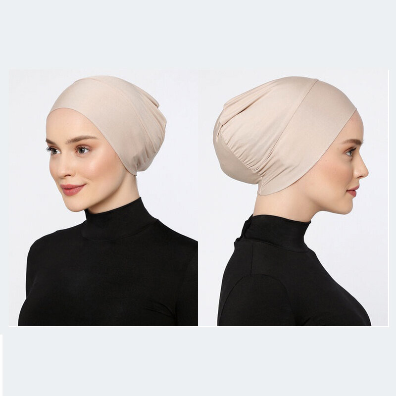 Islamico Sport Modal satin Hijab Undercap Abaya Hijab per donna musulmano Abayas Jersey turbanti turbante istantaneo Head Wrap berretto da donna