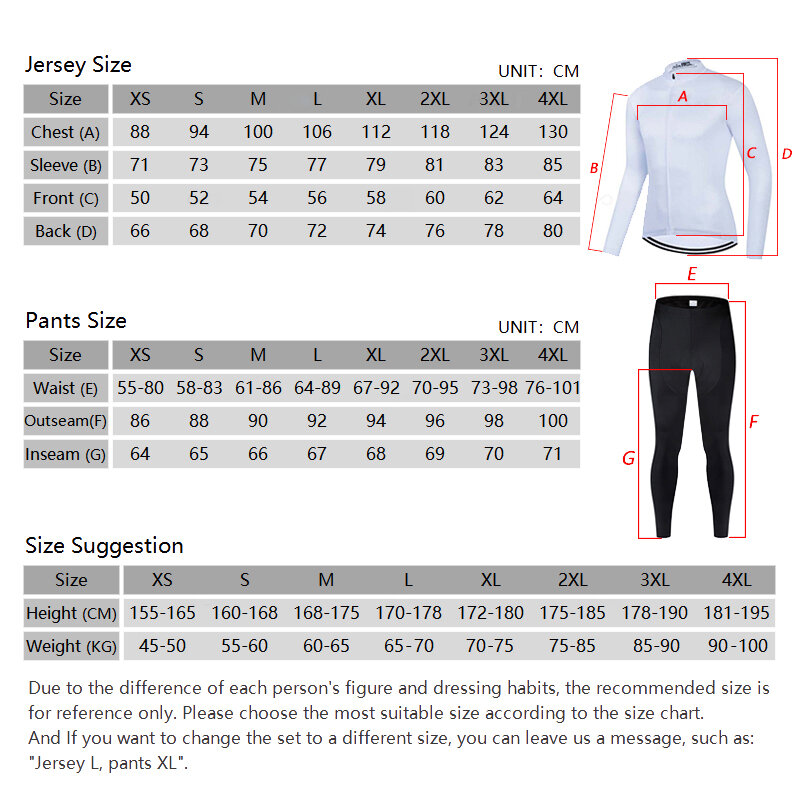 Long Sleeve Cycling Jersey Bicycle Clothes Cycling Pants With Gel 2023 Spring Summer High Quality