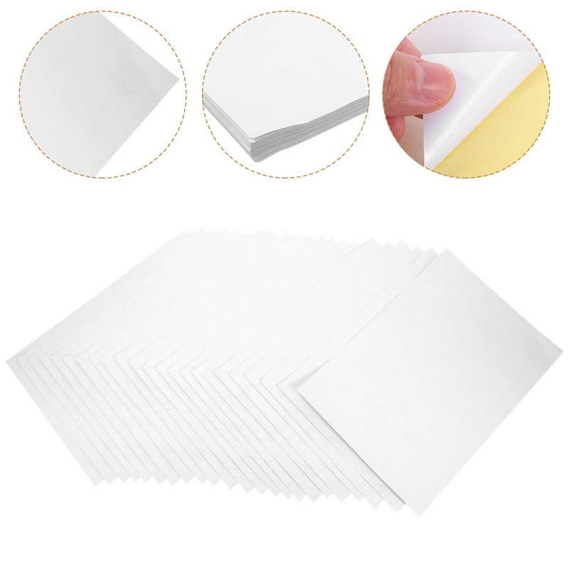 50 Sheets Copy Marking Sticker A4 Kraft Paper Self-adhesive Printing Large Printer Paper Matte Label Typing Papers Thermal