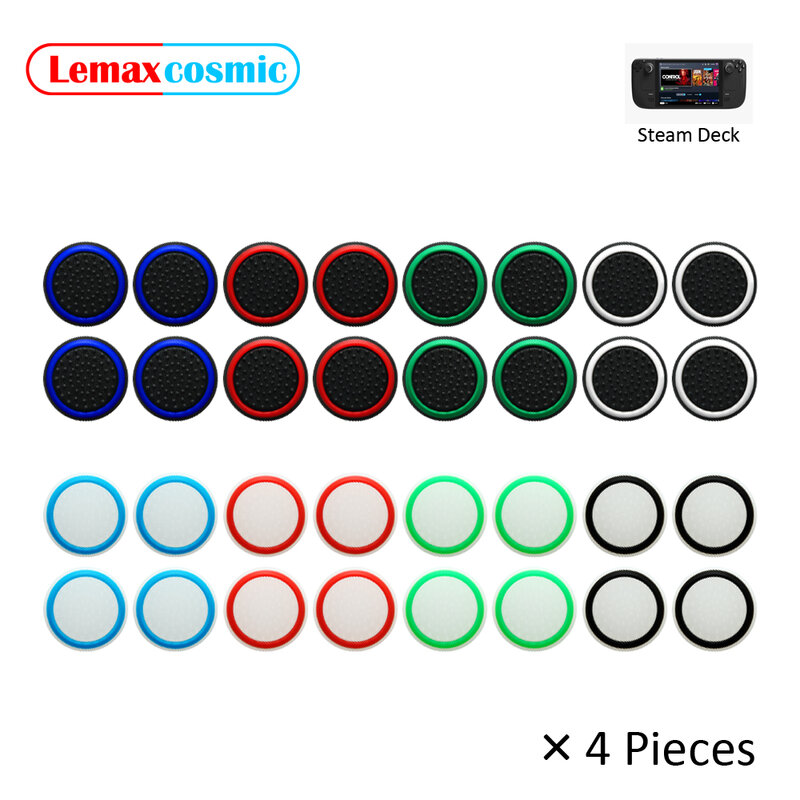 4 Pieces Joystick Cover Case Silicone Analog Thumbstick Cap Light Grip Gel Guard Thumb Stick Caps For Valve Steam Deck Steamdeck