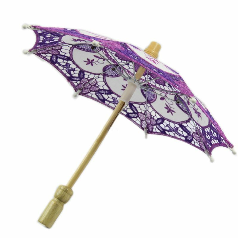 15 سم مظلة شمسية مطرزة بالدانتيل لحفلات الزفاف الديكور المطرزة مظلة دانتيل 5 ألوان إلى