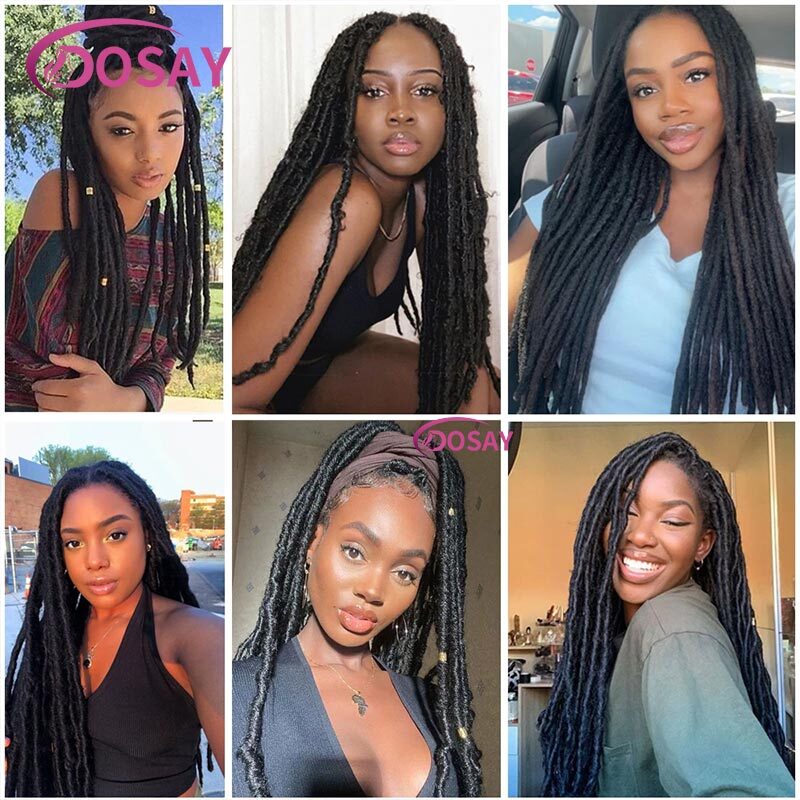 Synthetic Full Lace Braided Wig Locs Crochet Natural Braided Hair Artificial Wig Braid 40 Inch Long Curly Black Woman's Wig