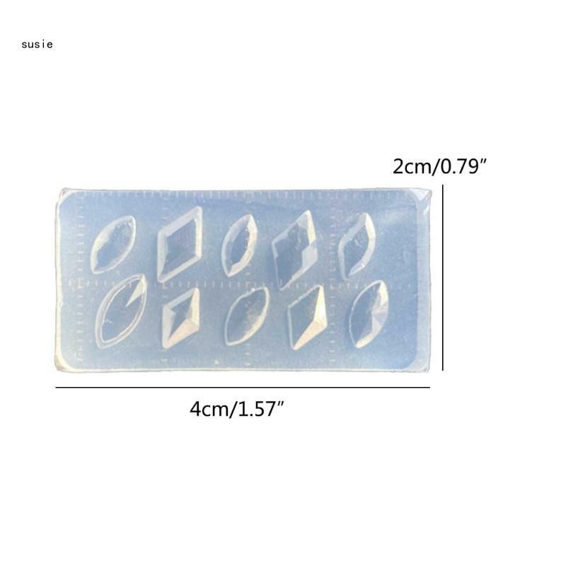 X7YA 15 sztuk 3D Mini fasetowane klejnoty formy do zdobienia paznokci formy silikonowe połączenie dekoracyjne formy narzędzie do