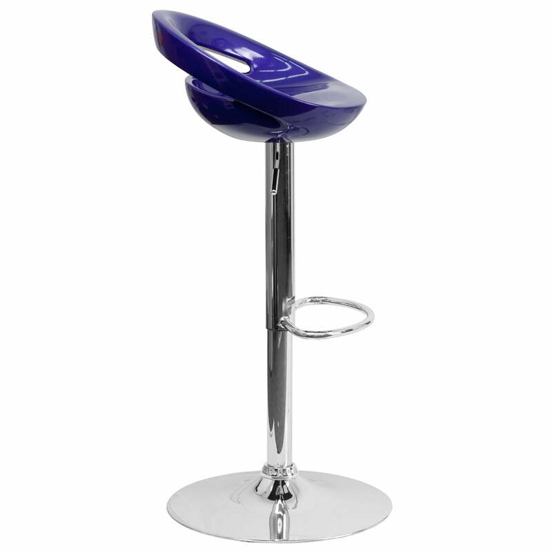 Altura ajustável Plastic Counter Chair, Cozinha Barstool, recorte arredondado Voltar