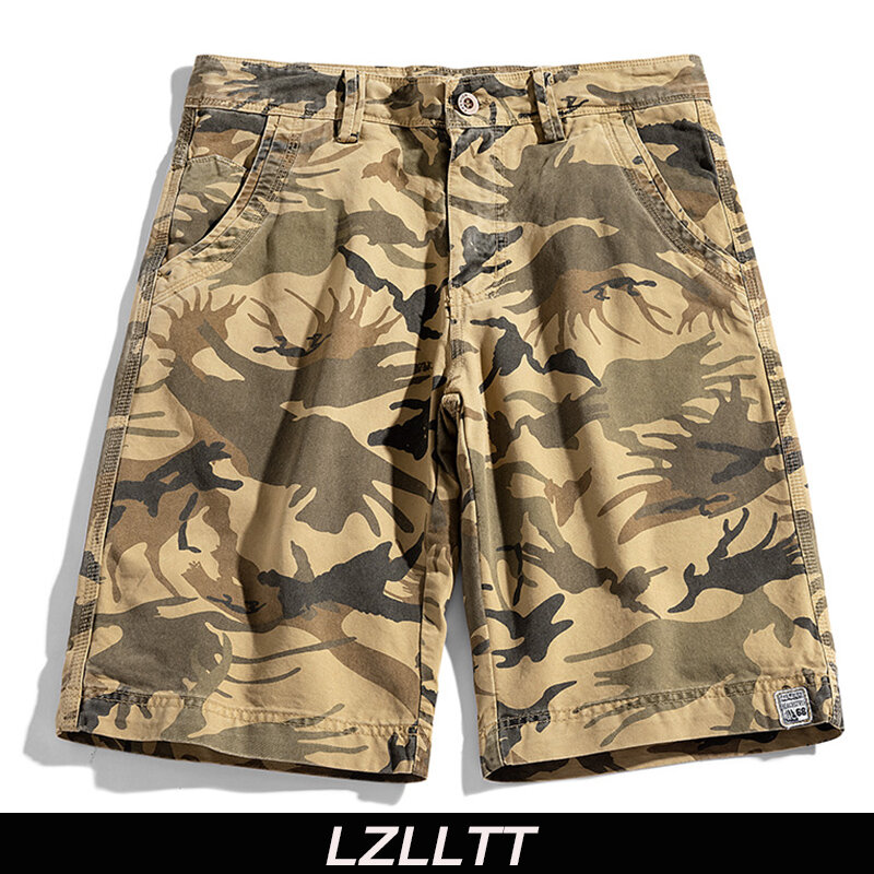 2023 Summer Men Cargo Camouflage Shorts Mens Spring Cotton Casual Multi Pocket Shorts Pants Mens Jogger Shorts Male Dropshipping