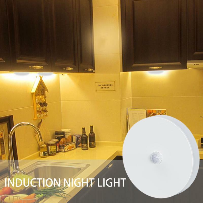 Motion Detector Night Light Magnetic Cabinet Lighting Stair Lights For Bathroom Hallway Stairs Bedroom Kitchen Sensor Light