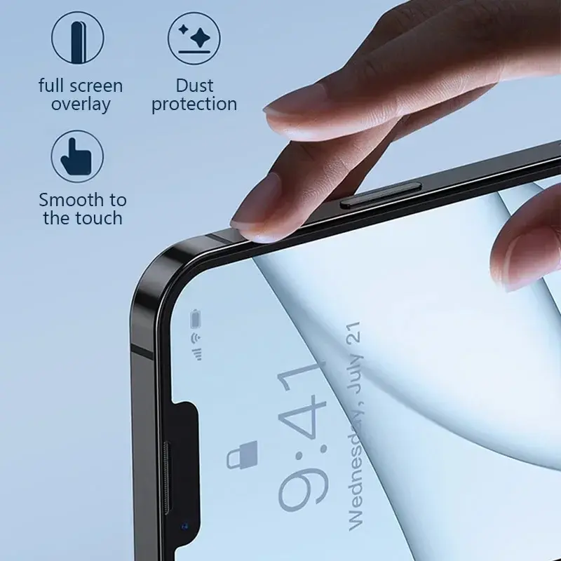 Protector de pantalla de vidrio templado para iPhone, 14, 13, 15, 12, 11 Pro Max, 13, 12 Mini, 15, 14 Plus, XR, XS Max, SE 2020, 5 unidades