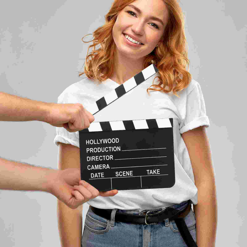 Film Clapboard Wood Clapperboard Prop for Stage Play Photo Booth Prop Movie Theme Party