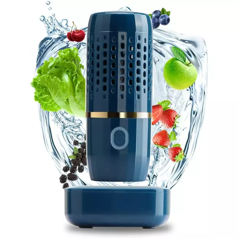 Mesin cuci sayuran buah ultrasonik portabel, Pembersih makanan nirkabel kapsul pembersih makanan cocok untuk piknik luar ruangan