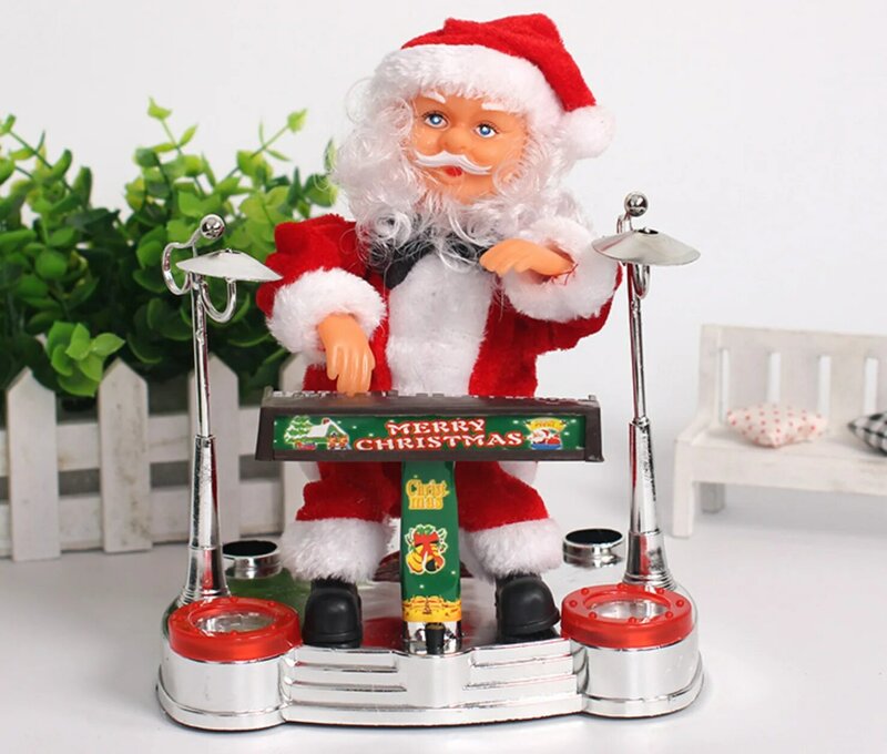 Nowy zabawki elektryczne dla dzieci zabawny Święty Mikołaj z lampkami muzycznymi kołyszący taniec Święty Mikołaj dekoracja stołu prezenty świąteczne