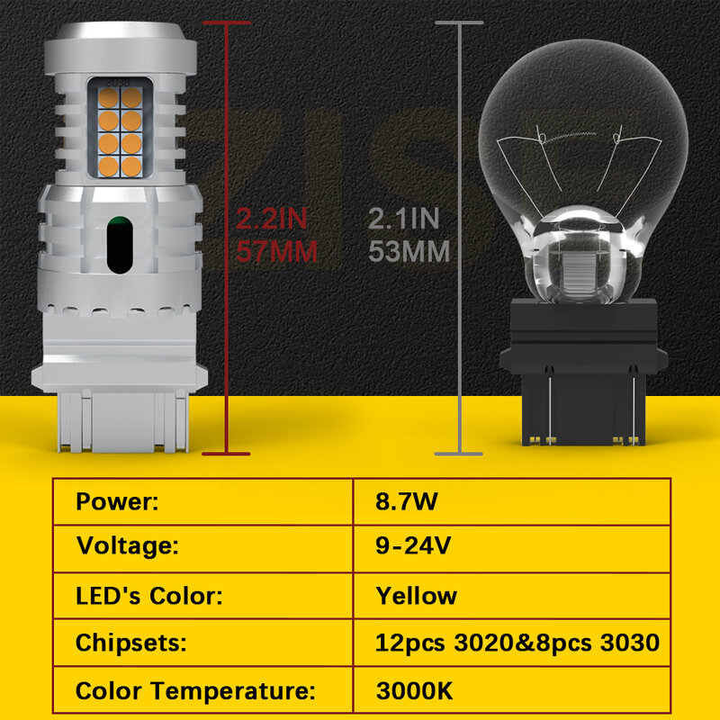 2pcs Amber PY21W BAU15S 1156PY 7440 W21W T20 1156 BA15S P21W  LED For BMW E90 E46 X3 LED Turn Signal Light Bulb No Hyper Flash