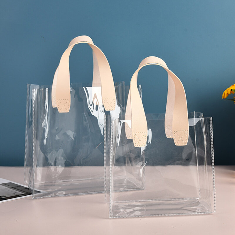 Borsa Tote trasparente borsa cosmetica impermeabile borsa di accompagnamento di moda borsa da viaggio in PVC per il tempo libero all'aperto