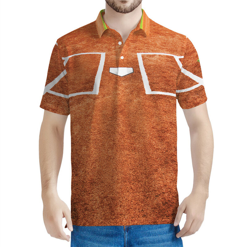 Футболка-поло мужская с 3D-принтом, Спортивная рубашка с коротким рукавом, с графическим принтом, на пуговицах, Повседневная Уличная одежда, с лацканами
