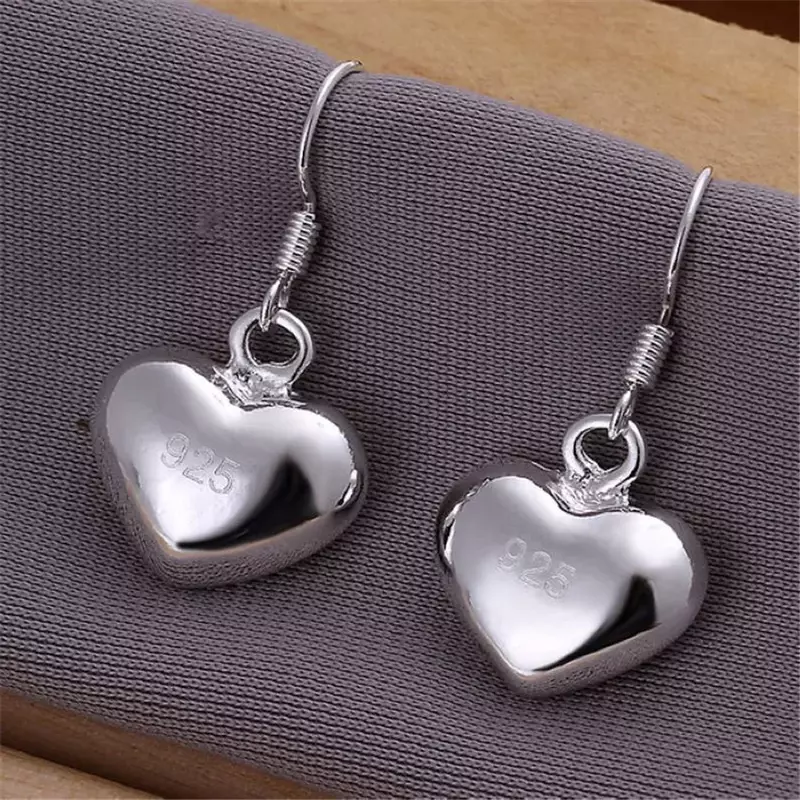 925 Sterling Silver Earrings for Women Fashion Jewelry Love Heart Beads Earrings Couple Gifts Trendsetter Recommendation