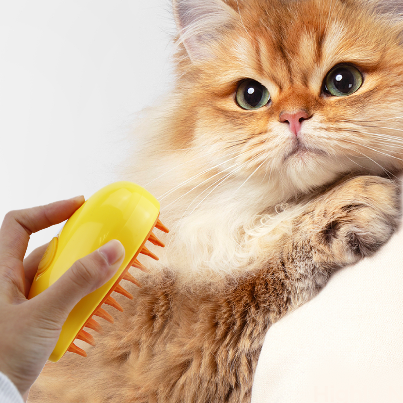 Kot szczotka parowa grzebień do masażu kot pies grzebień groomerski elektryczny Spray wodny koty szczotka do kąpieli szczotki do włosów akcesoria fryzjerskie