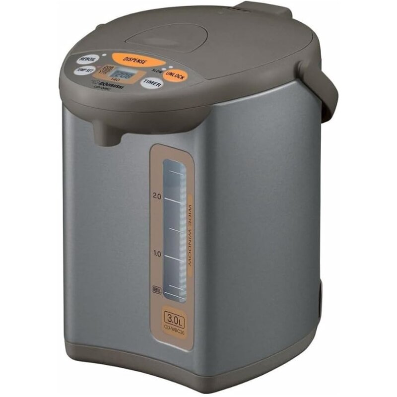 Zojirushi Micom Water Boiler and Warmer, CD-WCC30, 101 oz, Castanho Escuro Prateado