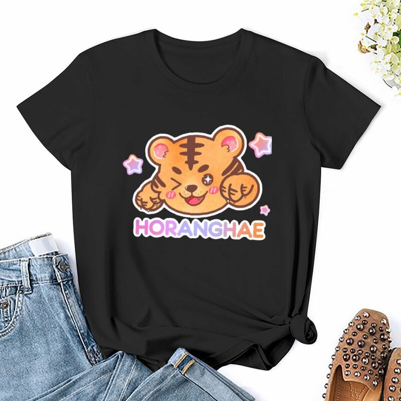 HORANGHAE-Camiseta de manga corta para mujer, camisetas gráficas para mujer