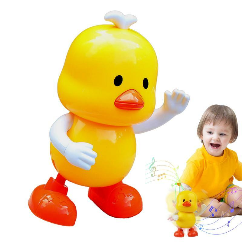 음악과 조명이 있는 노란 오리 춤추는 뮤지컬 오리 장난감, 유치원 교육 학습 장난감, 12 곡
