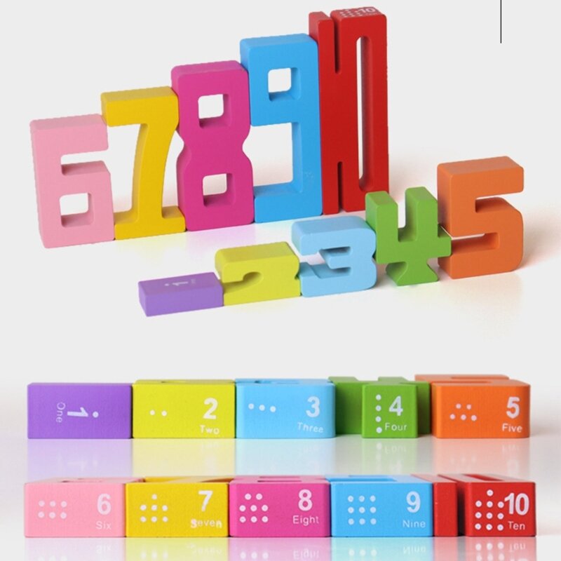 아기용 3D 디지털 퍼즐 번호 빌딩 블록 세트, 몬테소리 쌓기 장난감, 두뇌 발달 학습 선물