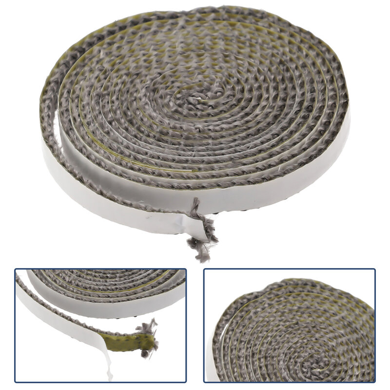 Preto Flat Stove Rope Adesivo, Self Glass Seal, Fire Rope, Espuma de Estabilidade Térmica, Isolamento acústico Strip, 10mm, 15mm, 2m, 1Pc