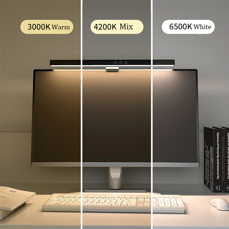 Lampu Komputer LED Monitor Suhu Warna Dapat Disesuaikan Lampu Bar Peredupan Tak Terbatas Tujuh Warna Lampu Suasana Bersirkulasi