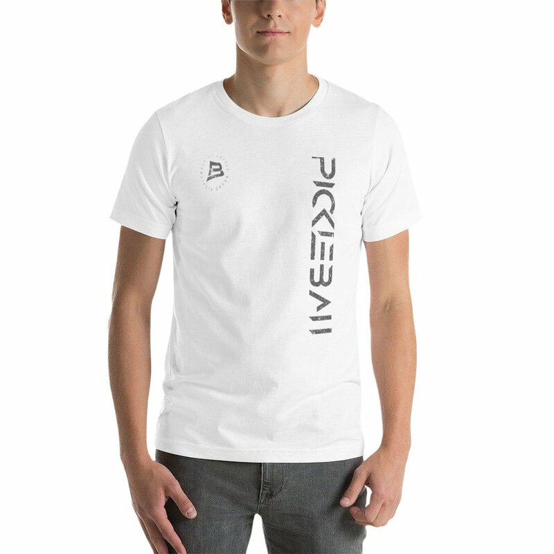 Camiseta vertical pickleball masculina, camisa de suor curta, camisetas brancas para meninos, nova