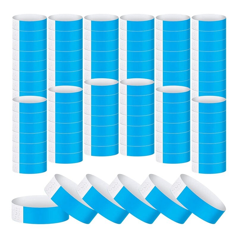 Pulseiras de papel para várias atividades, Pulseiras Neon Light, Pulseiras leves do concerto, Azul 1200 Pack