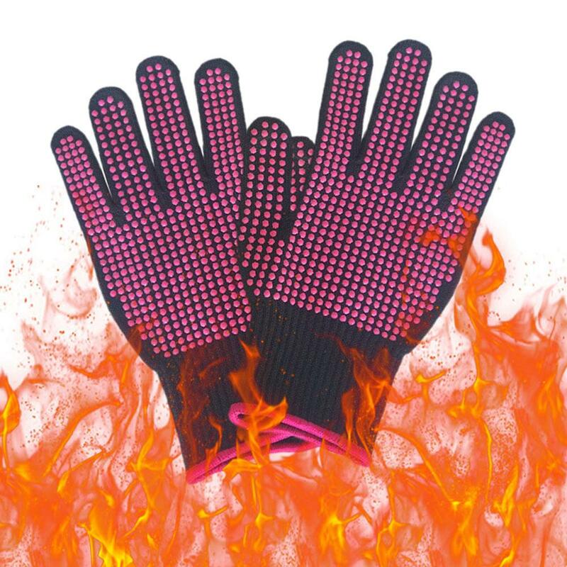 1 para grill rękawice przeciw oparzeniom rękawice odporne na ciepło grill piekarnik rękawice kuchenne ognioodporne rękawice antypoślizgowe do gotowania