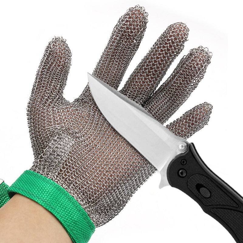 1 Stück Edelstahl handschuh schnitt fester Handschuh 304 widerstands fähiger Edelstahl draht Metallgitter Küchen metzger schnitt fest
