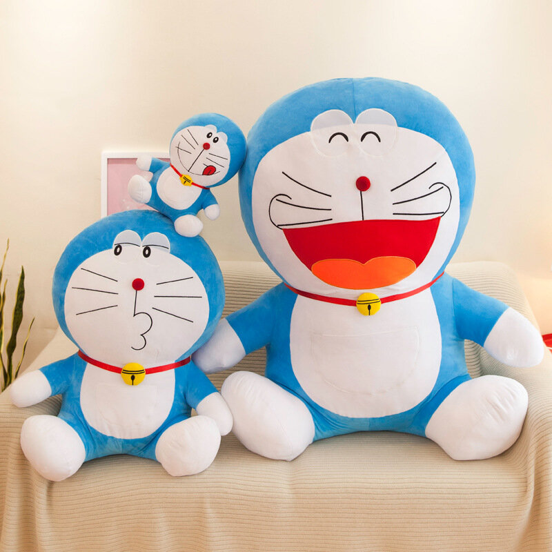 Mainan Doraemon kualitas Anime lucu boneka tinggi kucing mainan bantal hewan boneka lembut untuk hadiah ulang tahun anak perempuan