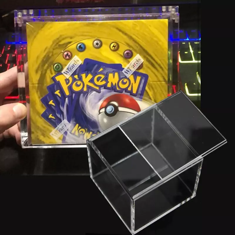 Staub dichte 4mm klare Acryl Booster Box Karten sammlung transparente Schiebe deckel Abdeckung Display Aufbewahrung koffer für Pokemon Booster Box
