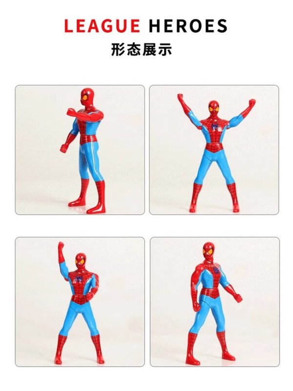 Marvel Cute Action Figures Iron Man Anime Models Spider-Man Toys for Kids Captain America Hulk Dolls Creativity Superheroes 18cm
