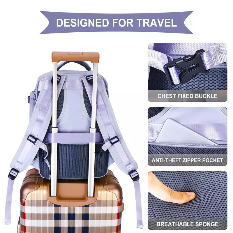 Plecak podróżny dla kobiet samolot o dużej pojemności wielofunkcyjny bagaż lekki wodoodporny damski torba na co dzień plecak na notebooka