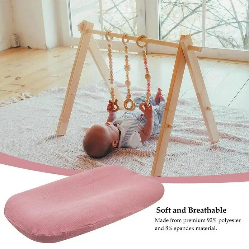 Funda de algodón orgánico para tumbona de recién nacido, sábanas de Color sólido, almohadilla de almohada, asiento de suelo para niños pequeños